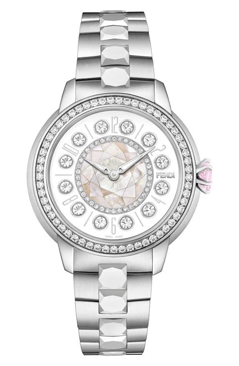 fendi ishine diamond bezel rotating bracelet watch large|Fendi IShine Two.